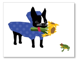 Boston Terrier & Frog