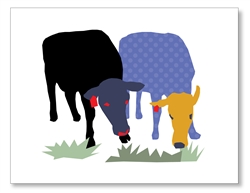 Two Cows Grazing