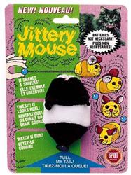 Spot Jittery Mouse Plush Cat Toy Gray; White 3 In