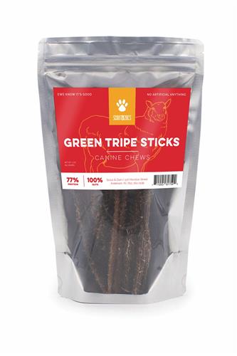 Lamb Green Tripe Sticks 3 oz Package