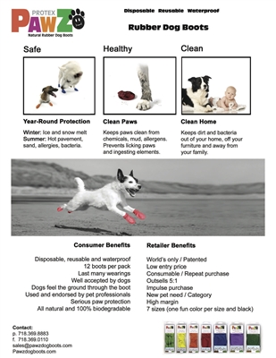 PawZ Dog Boots In-line Display Pack - with Header Card (31 Pc)