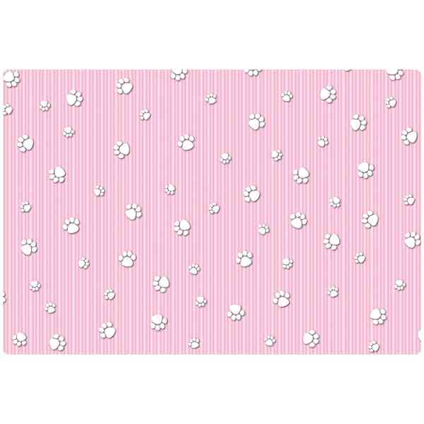 15x22 Crate Mat Pink Paw Stripe Case of 6