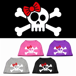 Skull Crossbone Bow Screen Print Shirt