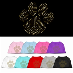 Gold Paw Rhinestud Shirt