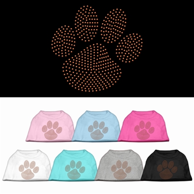 Orange Paw Rhinestud Shirts