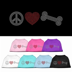 Peace Love and Bone Rhinestone Shirt