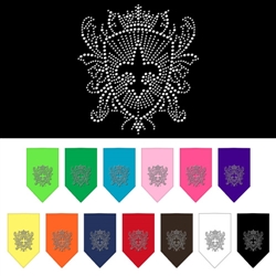 Fleur De Lis Shield Rhinestone Bandana