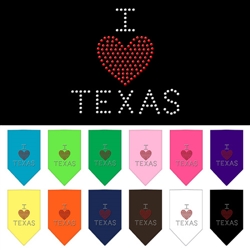 I Heart Texas Rhinestone Bandana
