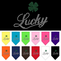 Lucky Script Rhinestone Bandana
