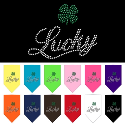 Lucky Script Rhinestone Bandana