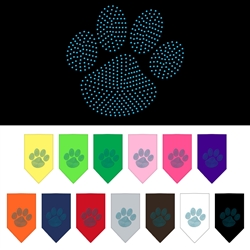 Paw Blue Rhinestone Bandana