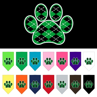 Argyle Paw Green Screen Print Bandana