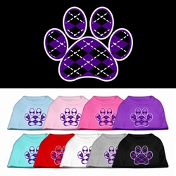 Argyle Paw Purple Screen Print Shirt
