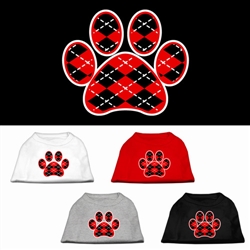 Argyle Paw Red Screen Print Shirt