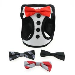 American River Choke Free Dog Harness - Tuxedo with 4 Interchangeable Bows