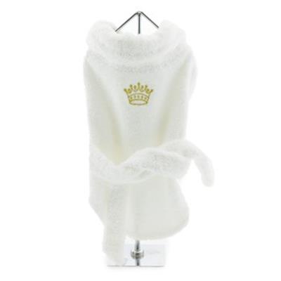 White Gold Crown Bathrobe 100% Combed Cotton Terrycloth
