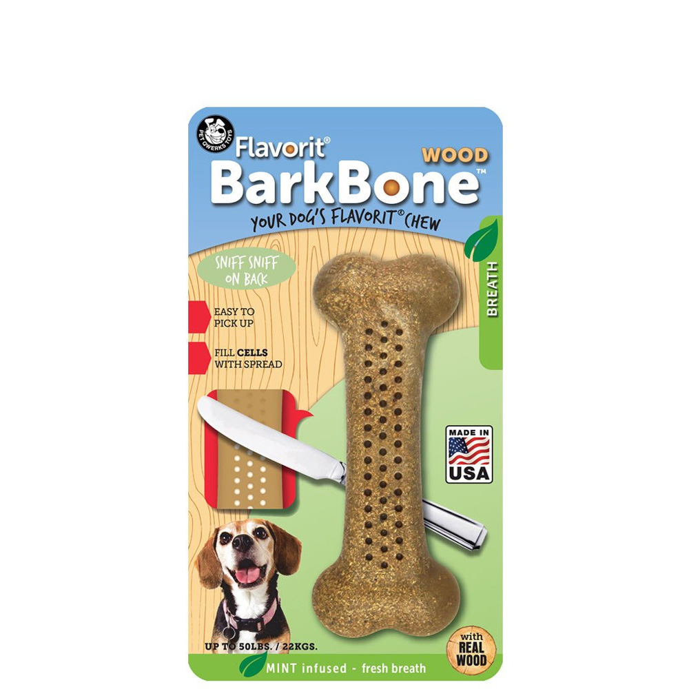 MINT Medium Flavorit BarkBone Nylon Chews with Real Wood