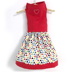 Red Top / Triangle Print Skirt