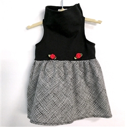 Black Top / Ink Lines Print Skirt