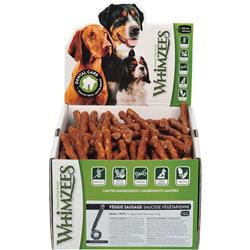 Whimzees Veggie Sausage Dental Dog Treats in POP Display Box