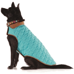 Aqua/Brown Diamond Quilted Coats