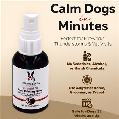 Essential Oil Dog Calming Spray by Warren London (2.5oz)