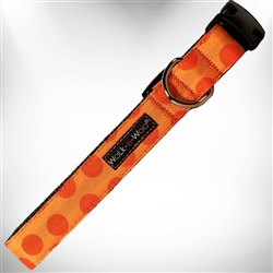 Orange Polka Dot Dog Collars and Leads