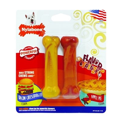 NYLABONE FLAVOR FRENZY BACON CHEESEBURGER/APPLE PIE FLAVOR REGULAR
