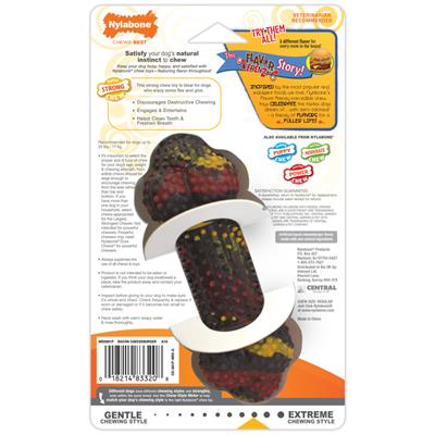 Nylabone Flavor Frenzy Strong Chew Dog Toy Bacon & Cheeseburger 1ea/SMall/Regular - Up To 25 Ibs.