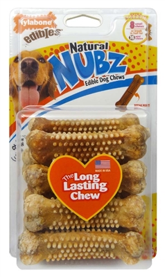 NYLABONE EDIBLES NATURAL NUBZ DOG CHEWS CHICKEN SMALL 8PK