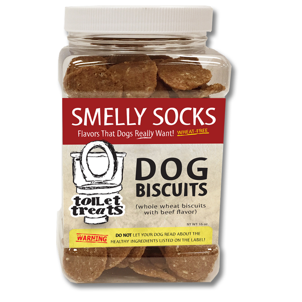 "Smelly Socks" Beef Toilet Treats Dog Biscuits (6.5oz.)