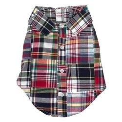 Navy Patch Madras Shirt