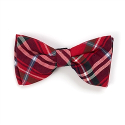 Red Plaid Bow Tie