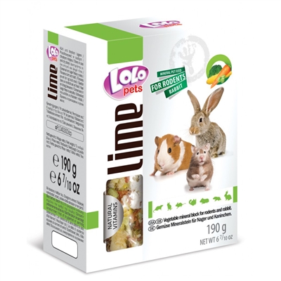 Lolo Pets Vegetable Flavored XL Mineral Block for RODENTS and RABBITS 190 gr