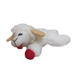 Multipet Lamb Chop Catnip Toy White-Red 4In Sm