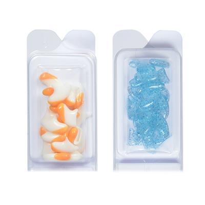 Kitty Caps Nail Caps: White/Orange and Clear/Blue Glitter, 40 Count