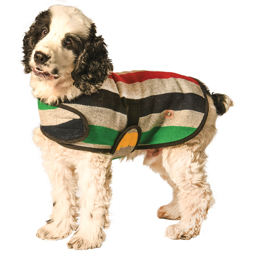 Grey Striped Dog Coat with Fleece Lining Grey Striped Dog Coat with Fleece Lining