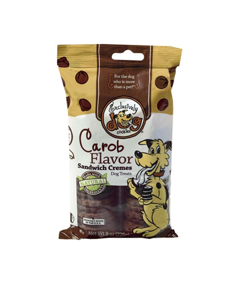 Exclusively Pet Carob Flavor Sandwich Cremes Dog Treats 8Oz