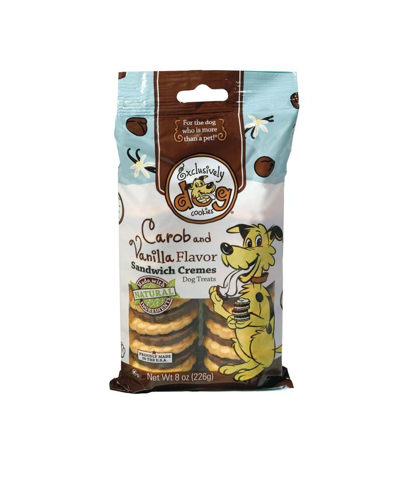 Exclusively Pet Carob And Vanilla Flavor Sandwich Cremes Dog Treats 8 Oz