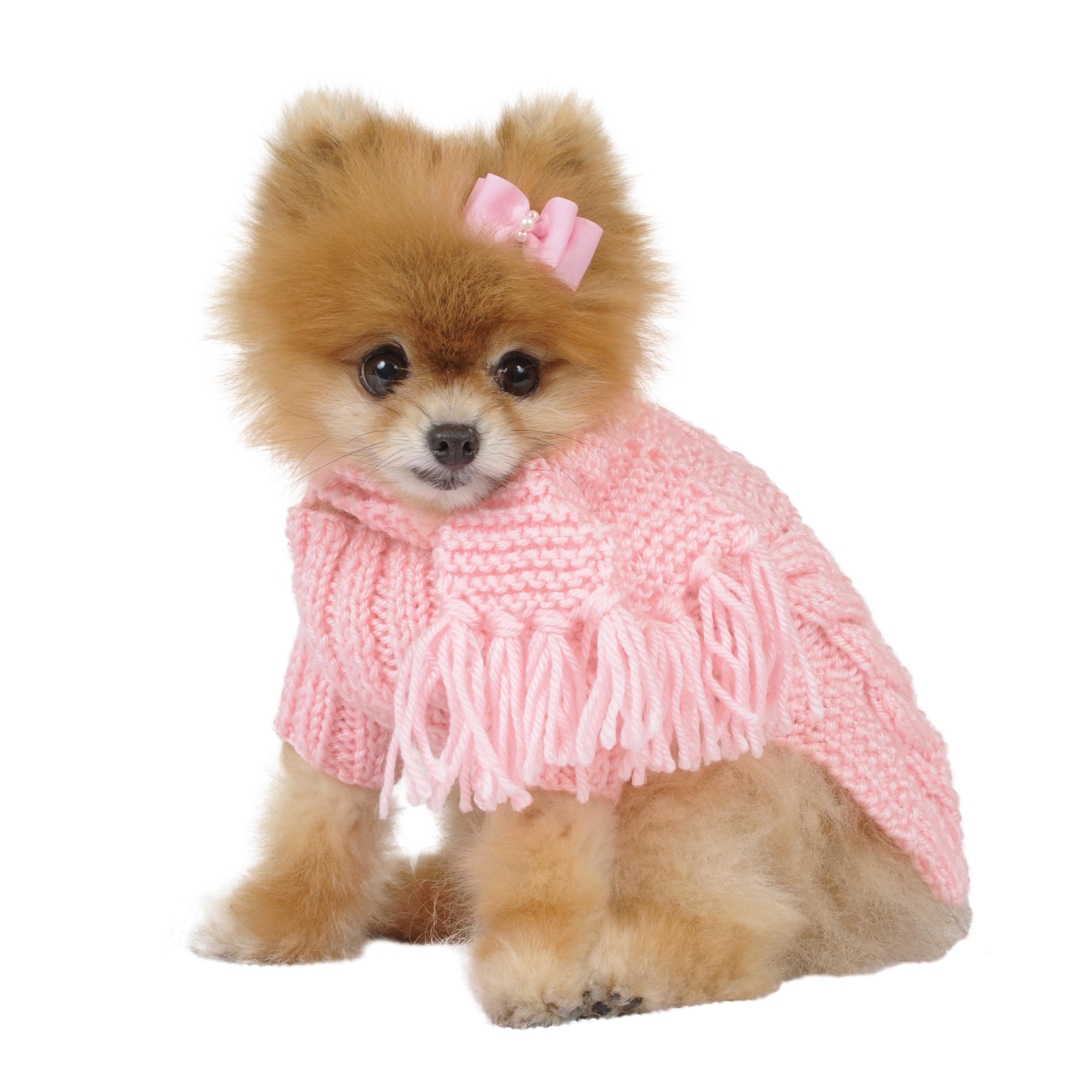 Light Pink Dog Sweater with Scarf