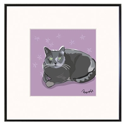 Framed Print: Cat, Russian Blue Sitting