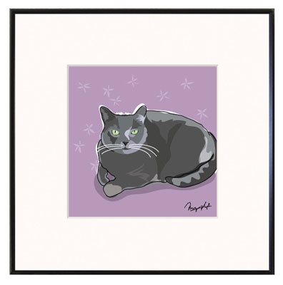 Framed Print: Cat, Russian Blue Sitting