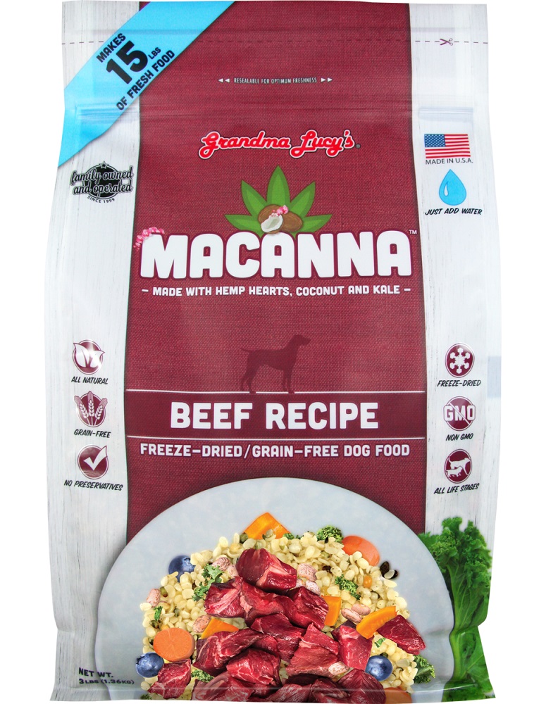 Grandma Lucy's Macanna Beef Grain Free Dog Food 3 Pound