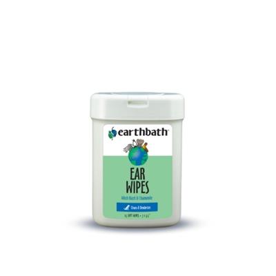 earthbath® Ear Wipes with Witch Hazel for Dogs, Cats, Puppies & Kittens, 25 ct re-sealable container