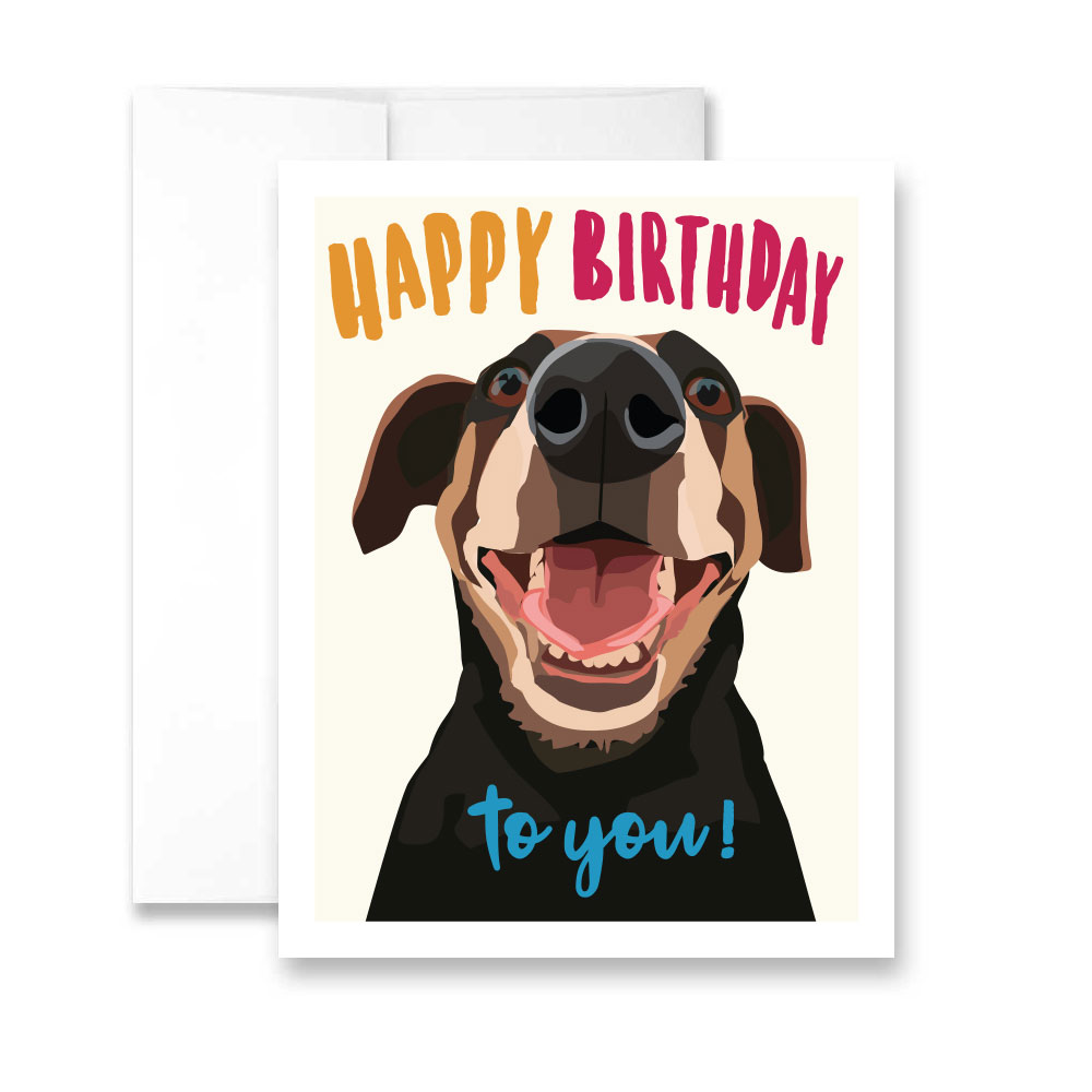 Happy Birthday To You (Mutt) Greeting Car Pack of 6 cards
