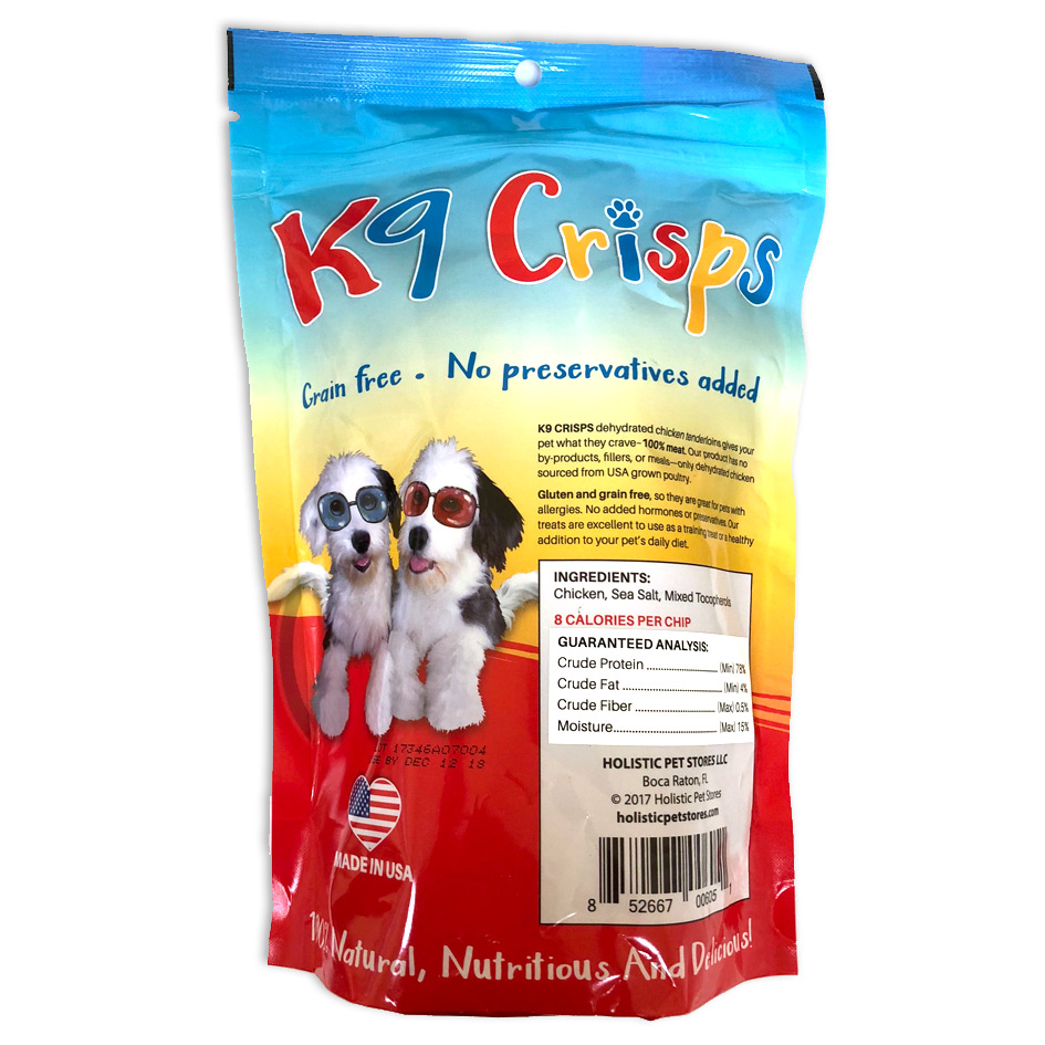 K9 Crisps Chicken Chips 8oz Resealable Bag