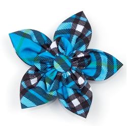 Bias Plaid Blue Collar Flower