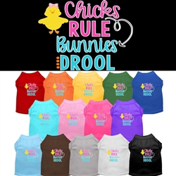 Chicks Rule Screen Print Dog Shirt