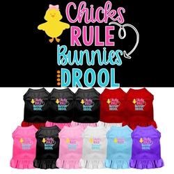 Chicks Rule Screen Print Dog Dress