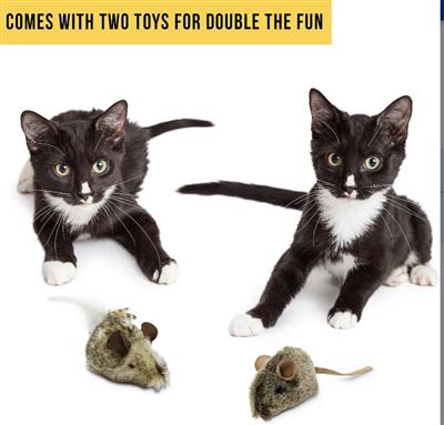 Mad Cat® Double Trouble Mice With Real Mouse Sound & Catnip & Silvervine Cat Toy 2-Pack